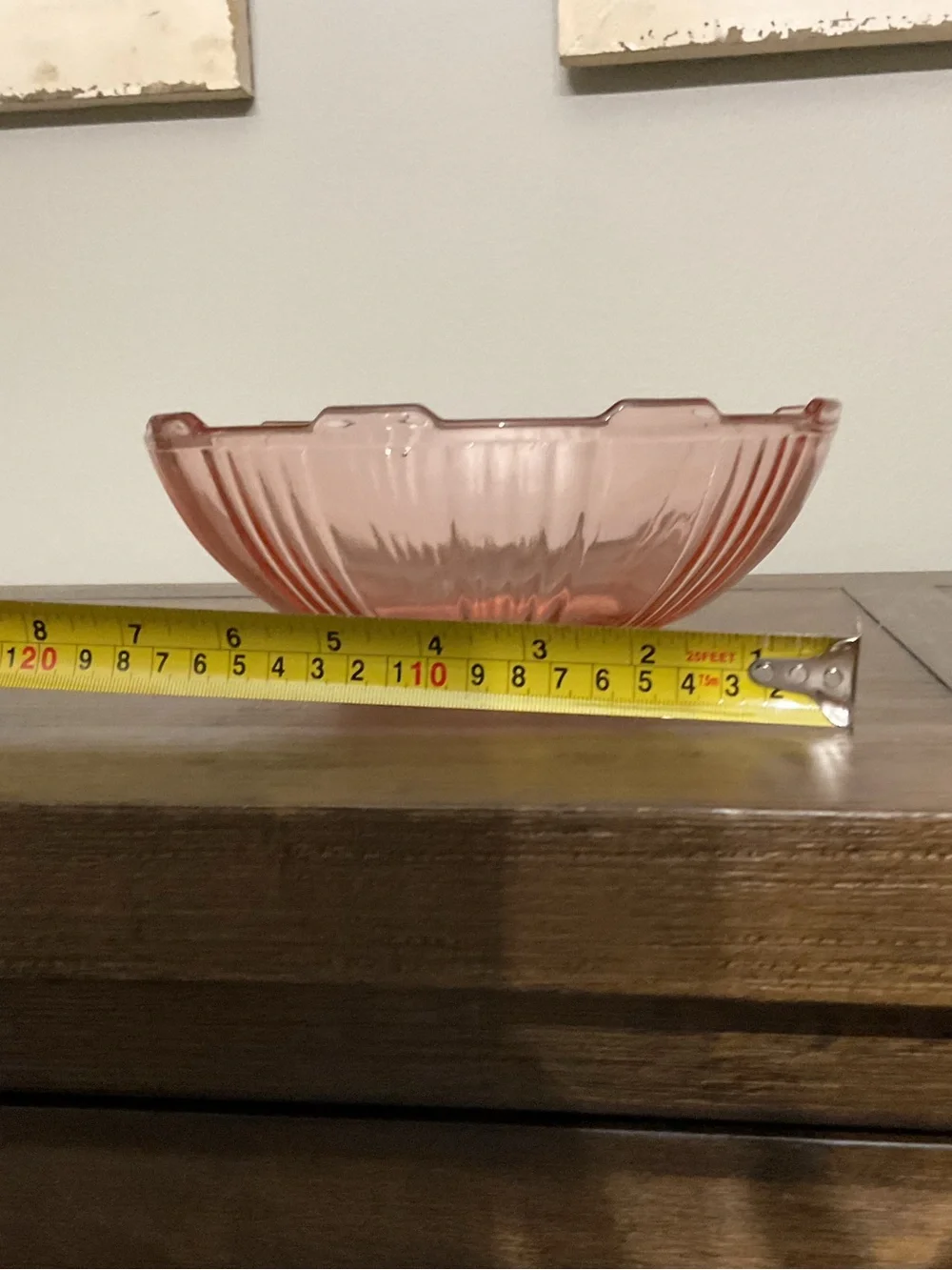 Pink Glass Decorative Bowl - Home Accents 8” x 3”